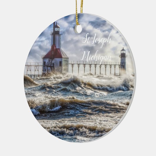 Sturm am St Joseph Lighthouse Keramik Ornament (Links)