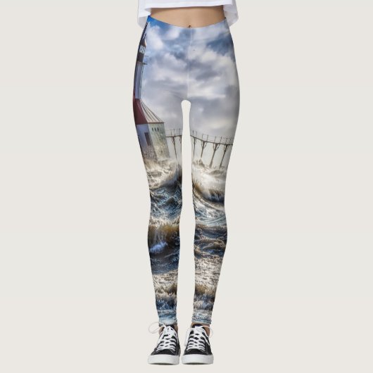 Sturm am St Joseph Lighthouse Leggings (Vorderseite)