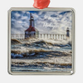 Sturm am St Joseph Lighthouse Ornament Aus Metall (Vorne)