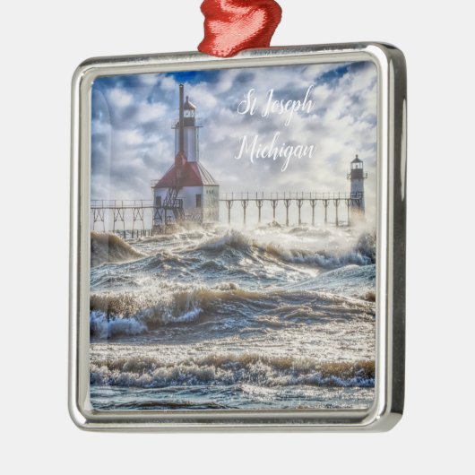Sturm am St Joseph Lighthouse Ornament Aus Metall (Links)