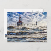 Sturm am St Joseph Lighthouse Postkarte (Vorne/Hinten)