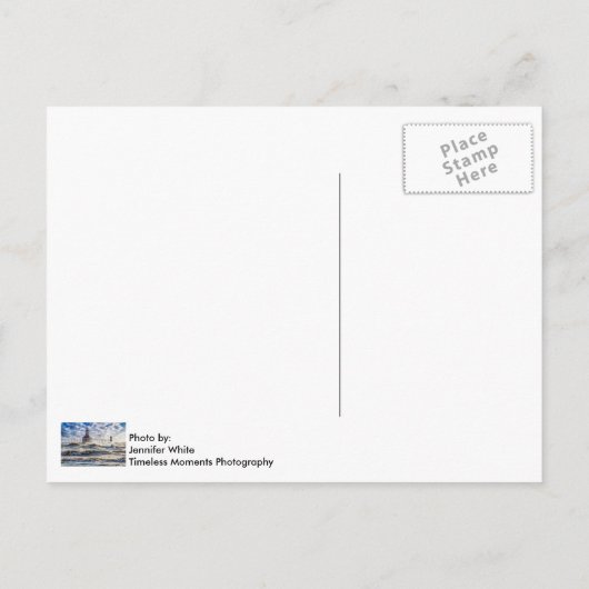 Sturm am St Joseph Lighthouse Postkarte (Rückseite)