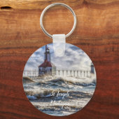 Sturm am St Joseph Lighthouse Schlüsselanhänger (Vorderseite)