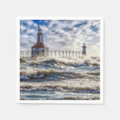 Sturm am St Joseph Lighthouse Serviette (Vorderseite)