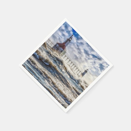 Sturm am St Joseph Lighthouse Serviette (Ecke)