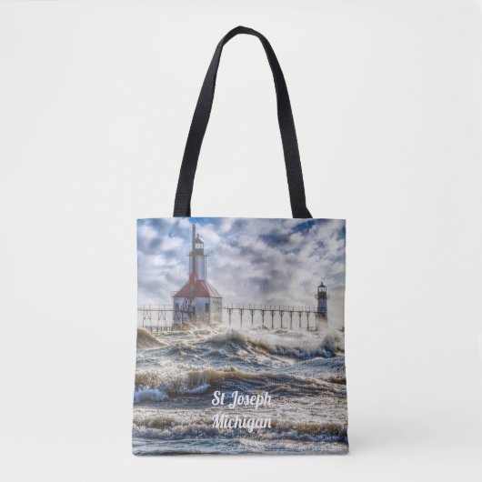 Sturm am St Joseph Lighthouse Tasche (Vorderseite)