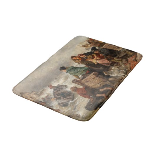 Sturm an der Küste (von Rudolf Jordan) Badematte (Schrägansicht)