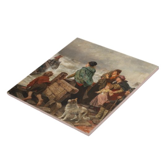 Sturm an der Küste (von Rudolf Jordan) Fliese (Seite)