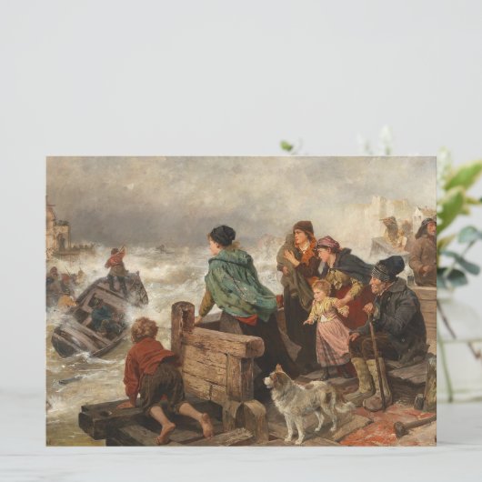 Sturm an der Küste (von Rudolf Jordan) Karte (Stehend Vorderseite)