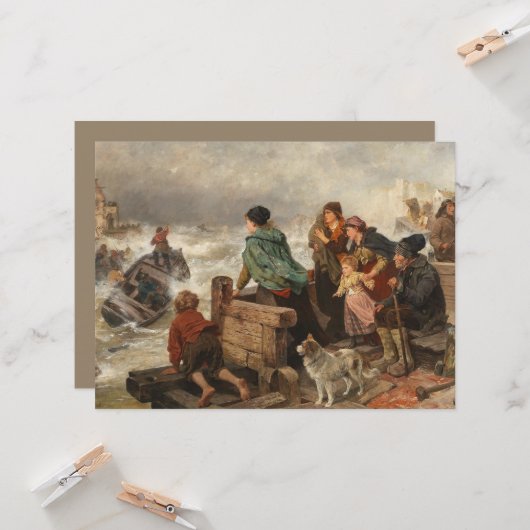 Sturm an der Küste (von Rudolf Jordan) Karte (Vorderseite/Rückseite Beispiel)