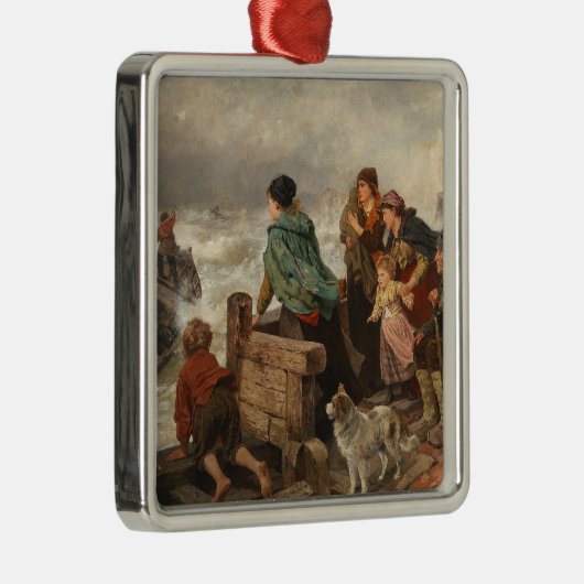 Sturm an der Küste (von Rudolf Jordan) Ornament Aus Metall (Rechts)