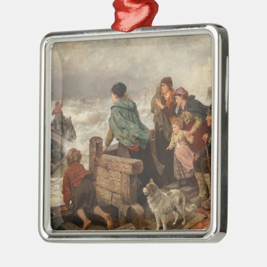 Sturm an der Küste (von Rudolf Jordan) Ornament Aus Metall (Links)