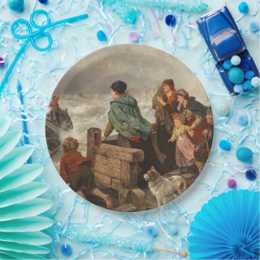 Sturm an der Küste (von Rudolf Jordan) Pappteller (Party)