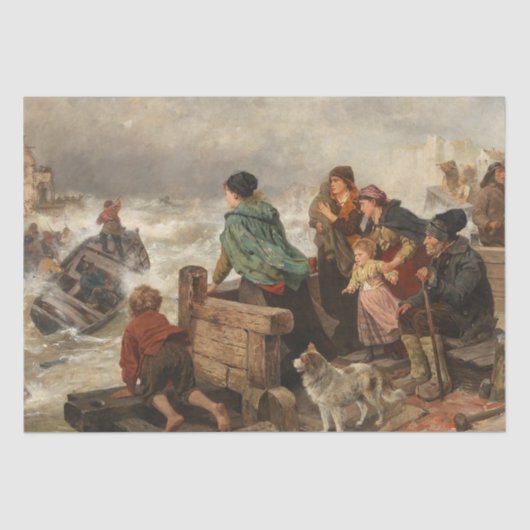 Sturm an der Küste (von Rudolf Jordan) Seidenpapier (Vorderseite)