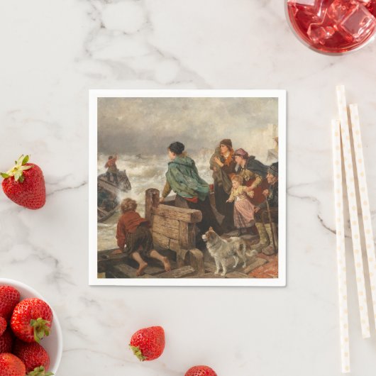 Sturm an der Küste (von Rudolf Jordan) Serviette (Beispiel)