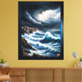 Sturm an der Mittelmeerküste Kunst von Xendor7 Leinwanddruck (Insitu (Wohnzimmer))