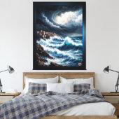 Sturm an der Mittelmeerküste Kunst von Xendor7 Leinwanddruck (Insitu (Schlafzimmer))
