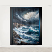Sturm an der Mittelmeerküste Kunst von Xendor7 Wandteppich (Vorderseite)