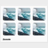 Sturm auf dem Gemälde Quadratischer Aufkleber (Blatt)