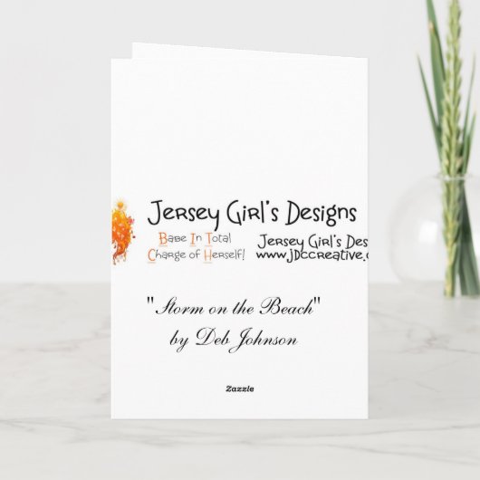 Sturm auf der Strandgrußkarte Karte (Rückseite)