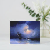 Sturm auf See in mondbeleuchteter Nacht von Ivan A Postkarte (Stehend Vorderseite)