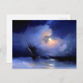 Sturm auf See in mondbeleuchteter Nacht von Ivan A Postkarte (Vorne/Hinten)