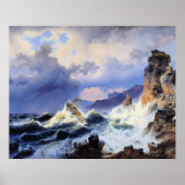 Sturm auf See vor der norwegischen Küste Poster (Vorne)