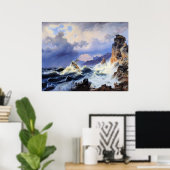 Sturm auf See vor der norwegischen Küste Poster (Heimbüro)