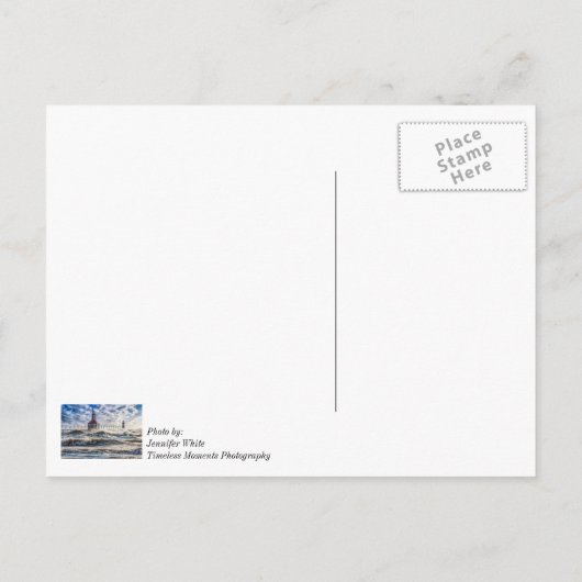 Sturm bei St Joseph LighthousHoch bald wieder gut  Postkarte (Rückseite)