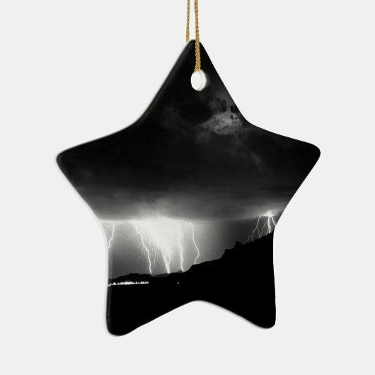 Sturm-Blitz regnet unten Keramikornament (Rechts)