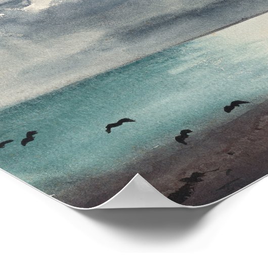 Sturm brechen, Küste Maine | Winslow Homer Poster (Ecke)