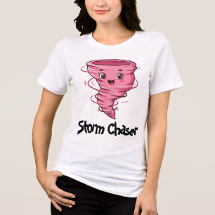 Sturm Chaser des Twonado-Mädchens Frauengesicht Sh Tri-Blend Shirt