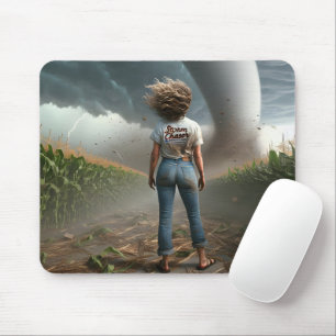 Sturm Chaser Frau sieht einen Tornado Mousepad