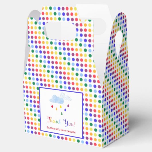 Sturm Cloud Regenbogen Dots Baby Dusche Geschenkschachtel (Geöffnet)