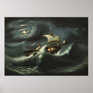 Sturm geworfene Fregatte durch Thomas-Kammern Poster