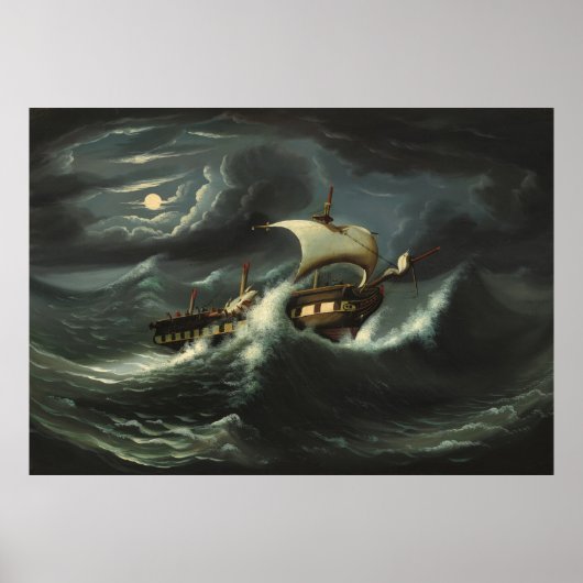 Sturm geworfene Fregatte durch Thomas-Kammern Poster (Vorne)