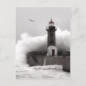 Sturm im Leuchtturm Postkarte (Vorderseite)