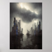 Sturm in der Stadt | AI Art Poster (Vorne)