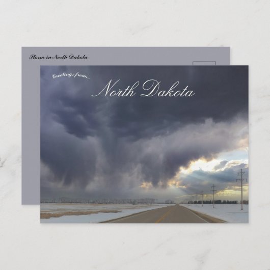 Sturm in Nord-Dakota Postkarte (Vorne/Hinten)