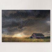 Sturm nähert sich einem Stall in Elch Landkreis Ka Puzzle (Horizontal)