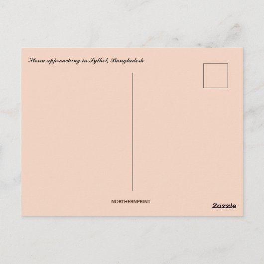 Sturm nähert sich in Sylhet Bangladesch Postkarte (Rückseite)