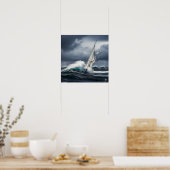 Sturm-Tossed Sailboat Poster (Küche)