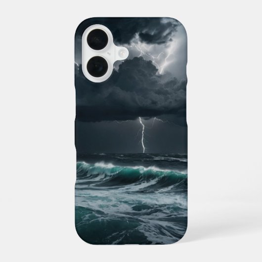 Sturm über dem Meer iPhone 16 Hülle (Rückseite)