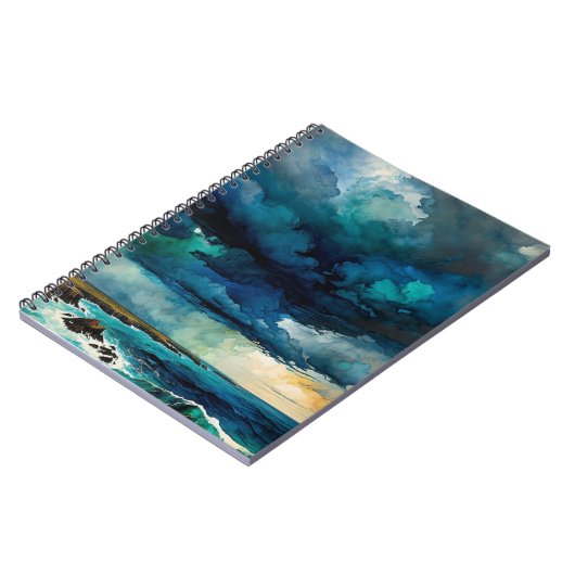 Sturm über dem Ozean | Notebook-Journal Notizblock (Linke Seite)