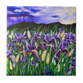 Sturm über Iris FieldsTile Fliese (Vorderseite)