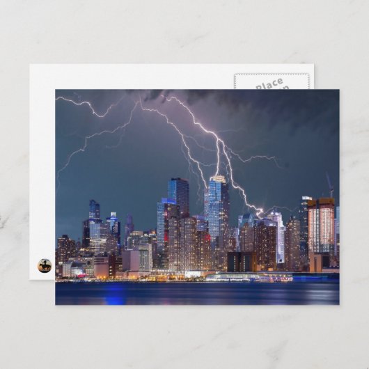 Sturm über New York City Postkarte (Vorne/Hinten)
