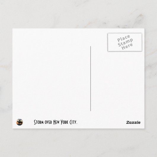 Sturm über New York City Postkarte (Rückseite)