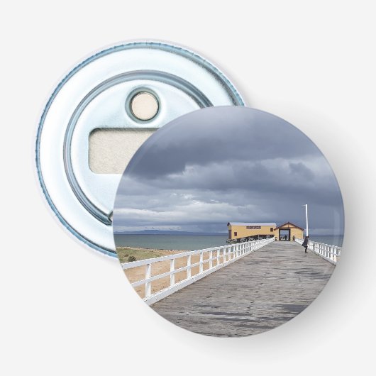 Sturm über Queenscliff Pier Flaschenöffner (Vorderseite)