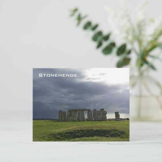 Sturm und Stonehenge Postkarte (Stehend Vorderseite)