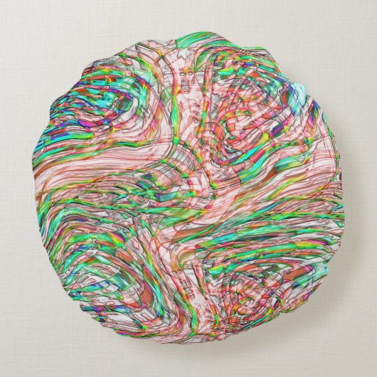 Sturm verdrehter Gleise Rundes Kissen (Rückseite)